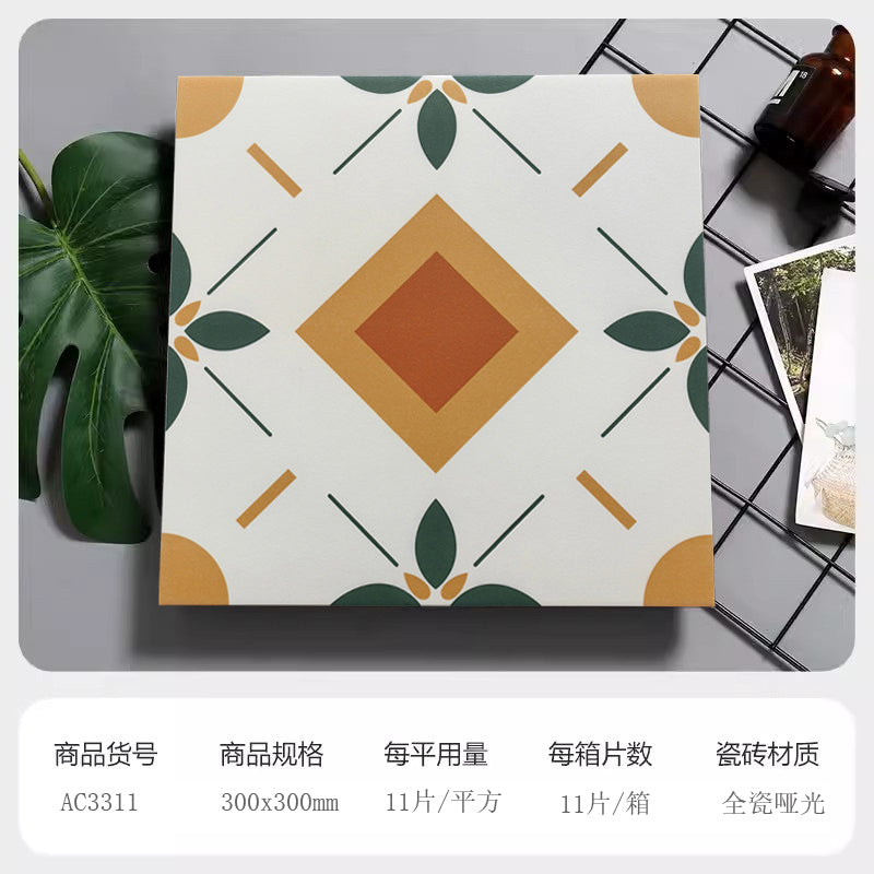 Gạch bông gốm sứ màu 300*300