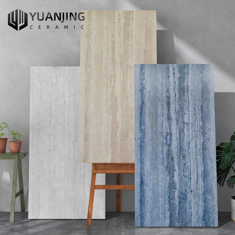 Gạch Porcelain Travertine Chống Trượt 600x1200mm dùng lát sàn phòng khách, bếp, phòng tắm và ốp tường nội thất