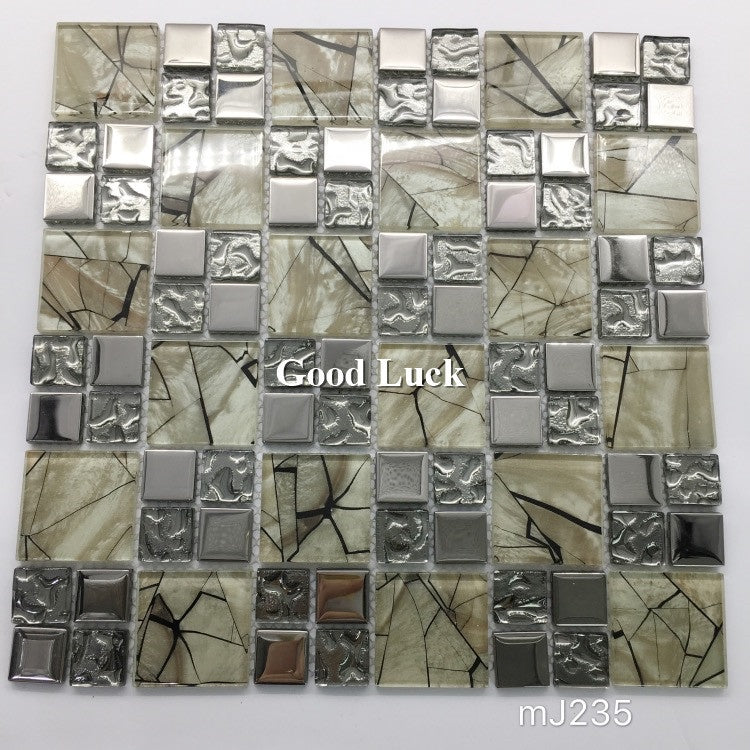 Gạch Mosaic Thủy Tinh Kính Pha Lê Ốp Tường Bếp