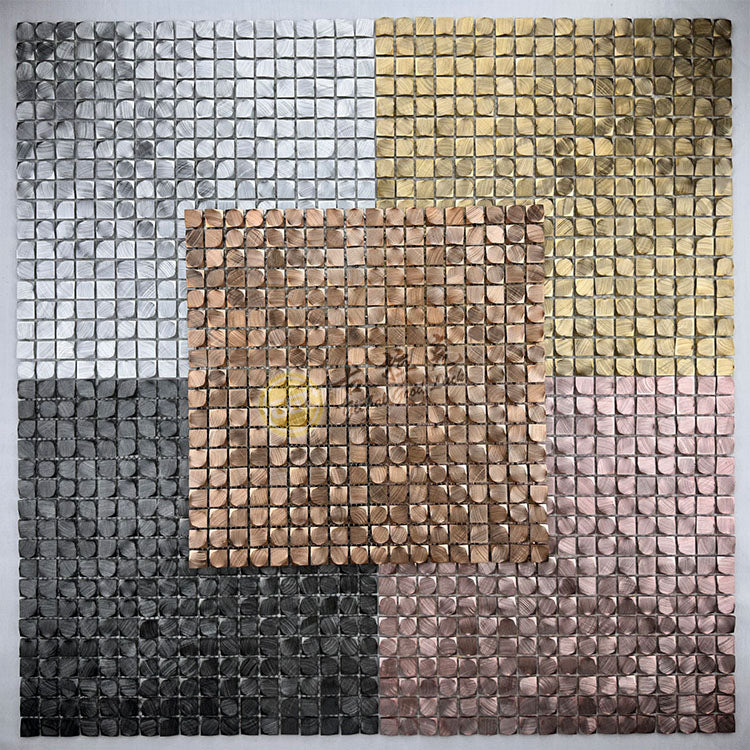 Gạch Mosaic Kim Loại Vuông Bề Mặt Bóng, Thiết Kế Hiện Đại, Chống Nước, Tùy Chọn Màu Sắc Cho Tường Nội Thất Căn Hộ