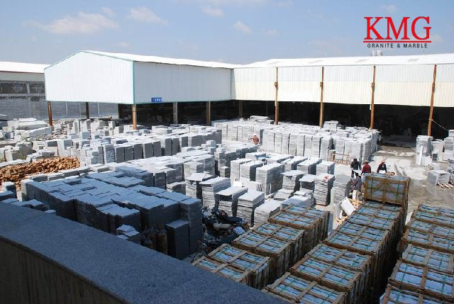 Đá lát đường bazan đen nguyên khối hình khối lập phương