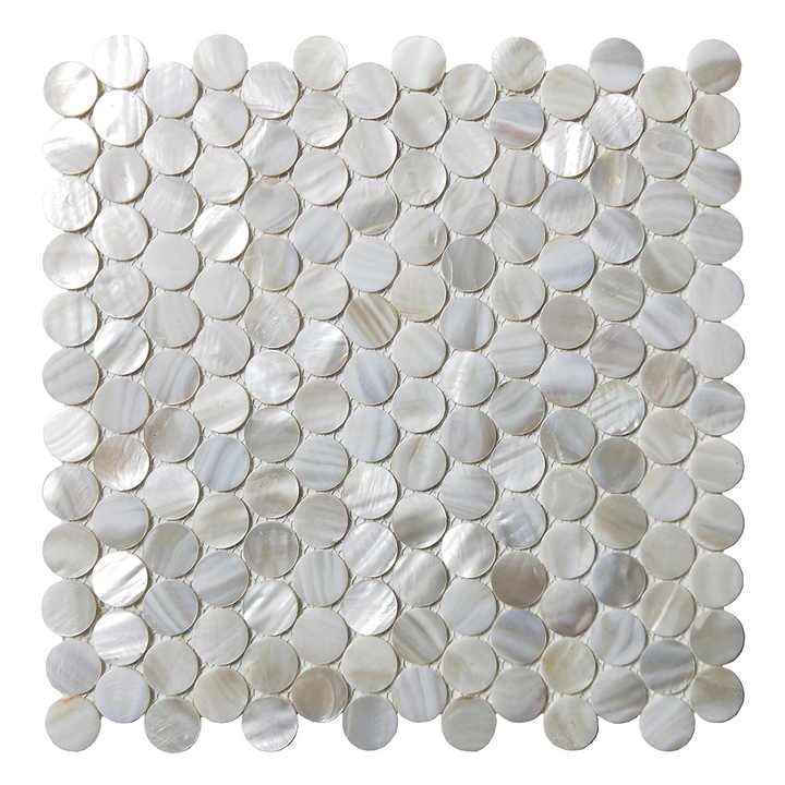 Gạch Mosaic Vỏ Sò Penny Round Cao Cấp Ốp Tường Seashell