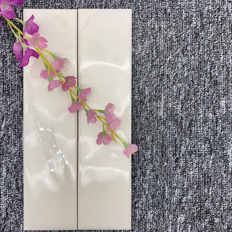 Gạch Ceramic Giá Rẻ Dạng Thanh 75x300 Xanh Bóng Vân Nổi Ốp Tường Bếp, Phòng Tắm và Khách Sạn