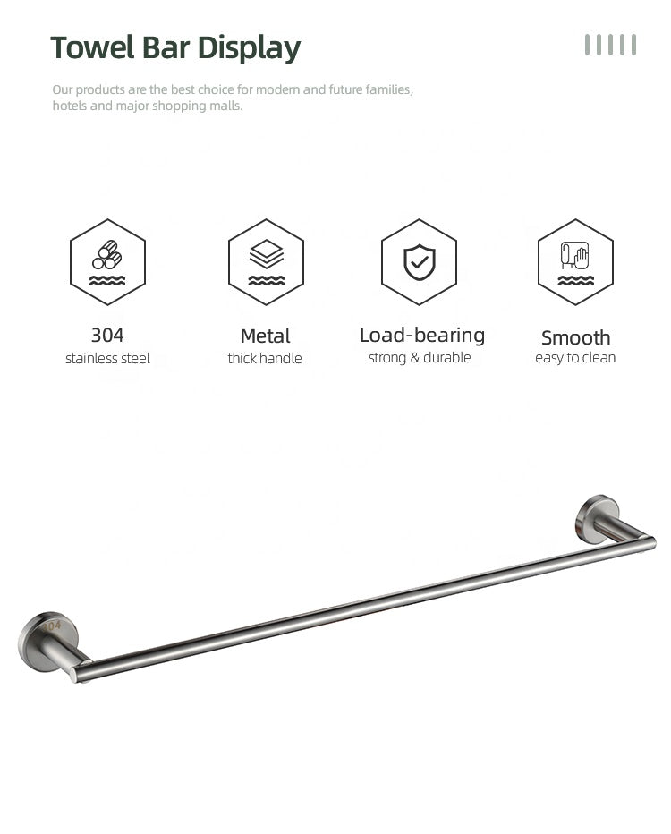 Thanh treo khăn thép không gỉ sáng bóng