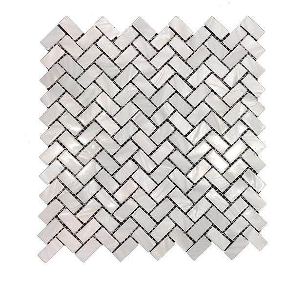 Gạch Mosaic Vỏ Xà Cừ Trắng Thủ Công Tự Nhiên Ốp Tường