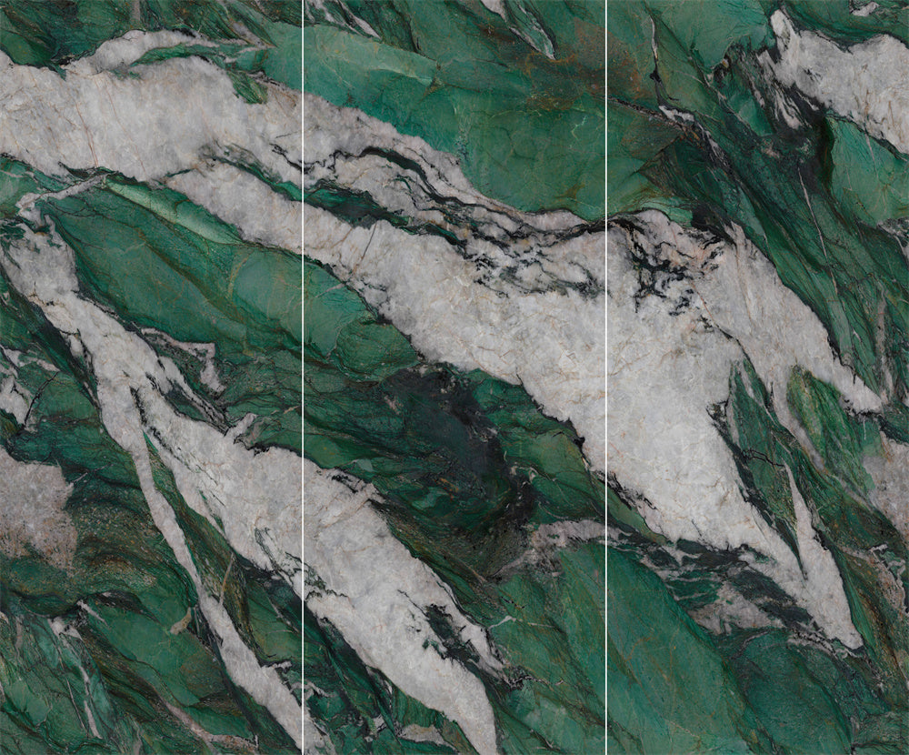 Tấm Đá Nung Kết Sứ Tráng Men Bóng Vân Đá Cẩm Thạch Xanh Patagonia Ốp Tường