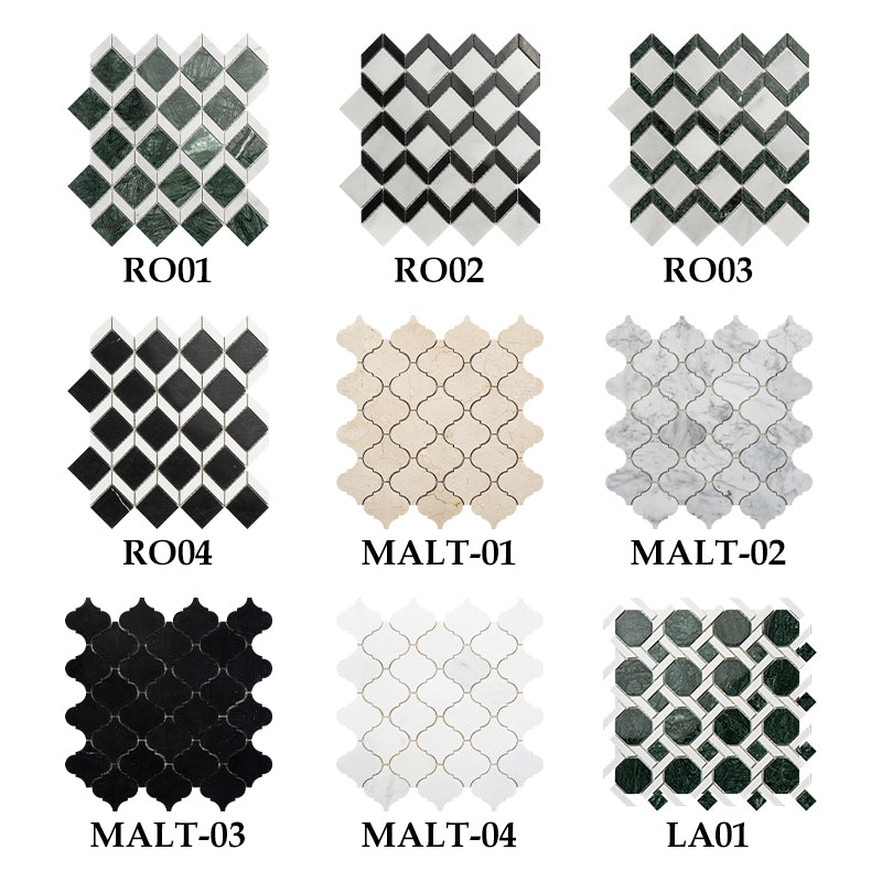 Mosaic Đá Cẩm Thạch Ốp Tường Và Lát Sàn Dự Án Khách Sạn Biệt Thự Trang Trí Họa Tiết Hoa Phối Màu Waterjet