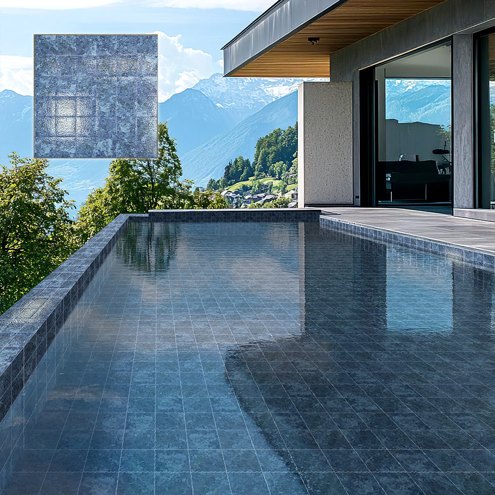 Gạch Mosaic Sứ Mờ Dạng Thẻ Hồ Bơi