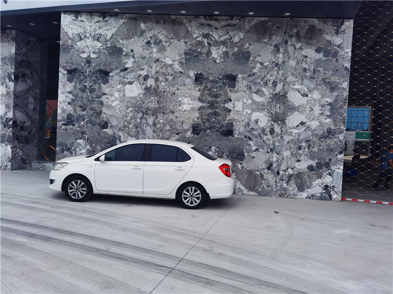 Tấm đá vôi xám Trung Quốc vân hóa thạch ốp mặt tiền Xám Pierre