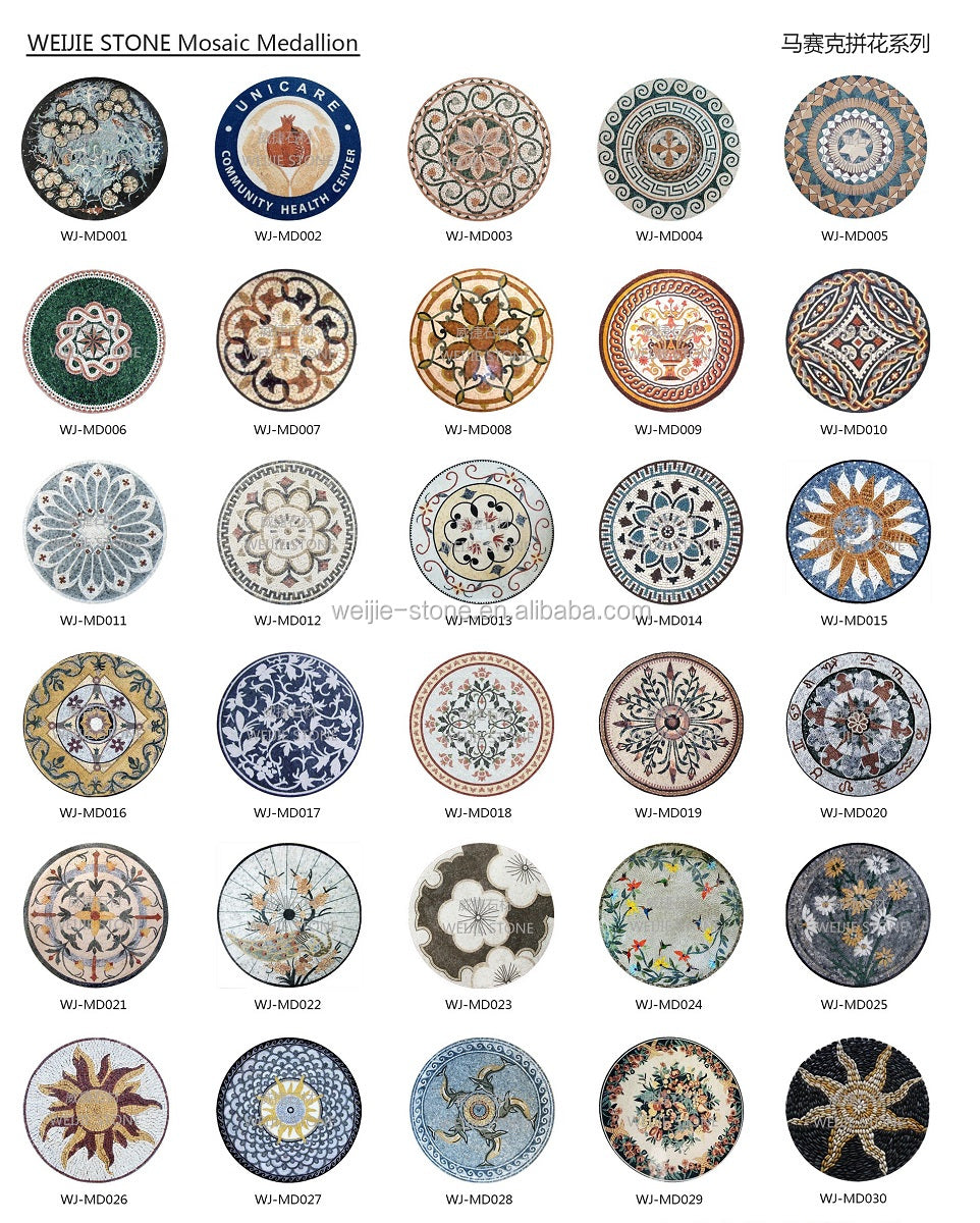 Gạch lát sàn mosaic họa tiết tranh tường trang trí, thiết kế nghệ thuật thủ công thời trang dùng cho đài phun nước và phòng tắm