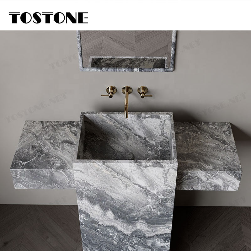Tostone Mặt Bàn Lavabo Phòng Tắm Đứng Độc Lập Bằng Đá Cẩm Thạch Nâu Venice Tự Nhiên Đẹp Với Bề Mặt Mài Mờ Dành Cho Trang Trí Chậu Rửa Mặt Gia Đình