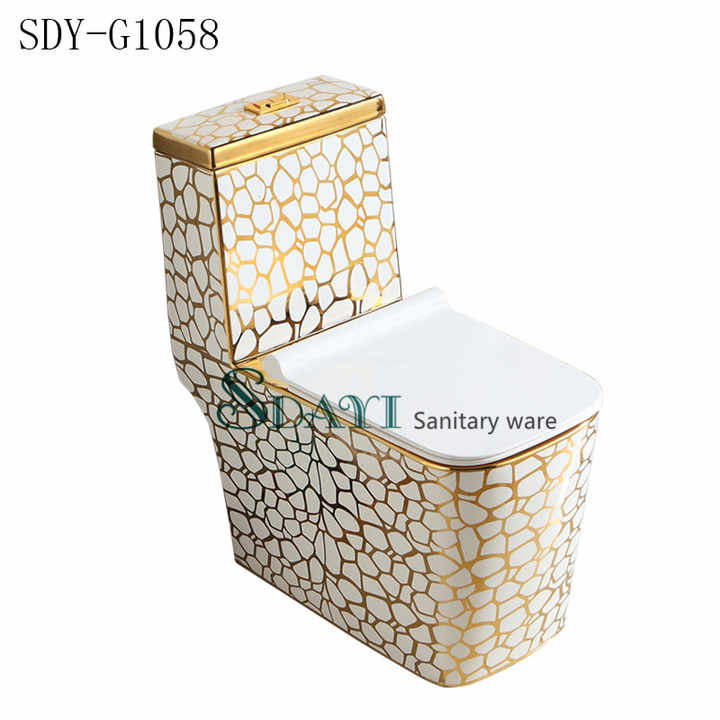Giá bồn cầu vệ sinh mạ vàng bằng gốm sứ