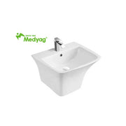 Chậu rửa tay treo tường bằng gốm Medyag, chậu rửa mặt vuông, đồ dùng vệ sinh phòng tắm, chậu rửa nghệ thuật