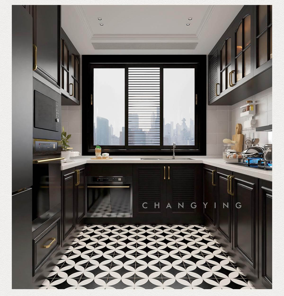 200x200mm Gạch ốp tường sứ họa tiết gạch bông, cách nhiệt, kháng khuẩn, chống trượt