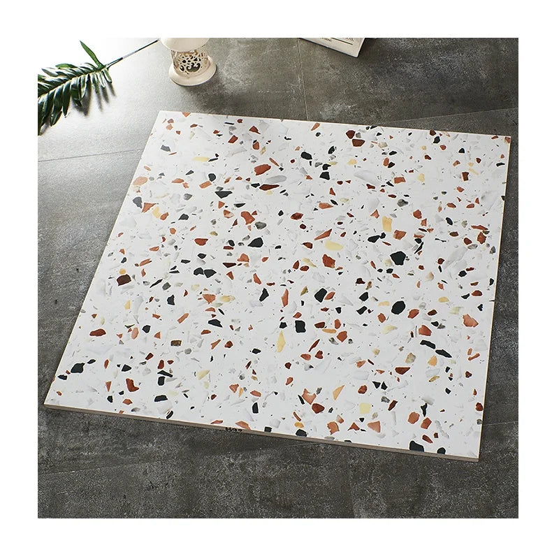 Gạch Lát Sàn Porcelain Toàn Thân Mờ Hiện Đại Họa Tiết Terrazzo Hạt Lớn Men Chạm Khắc Tinh Xảo Dùng Cho Trong Nhà Ngoài Trời Chống Trượt Chống Thấm Nước