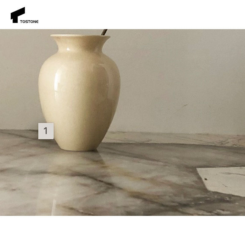 Bàn console đá cẩm thạch tự nhiên Pandora trong mờ mới sang trọng Tostone 2025