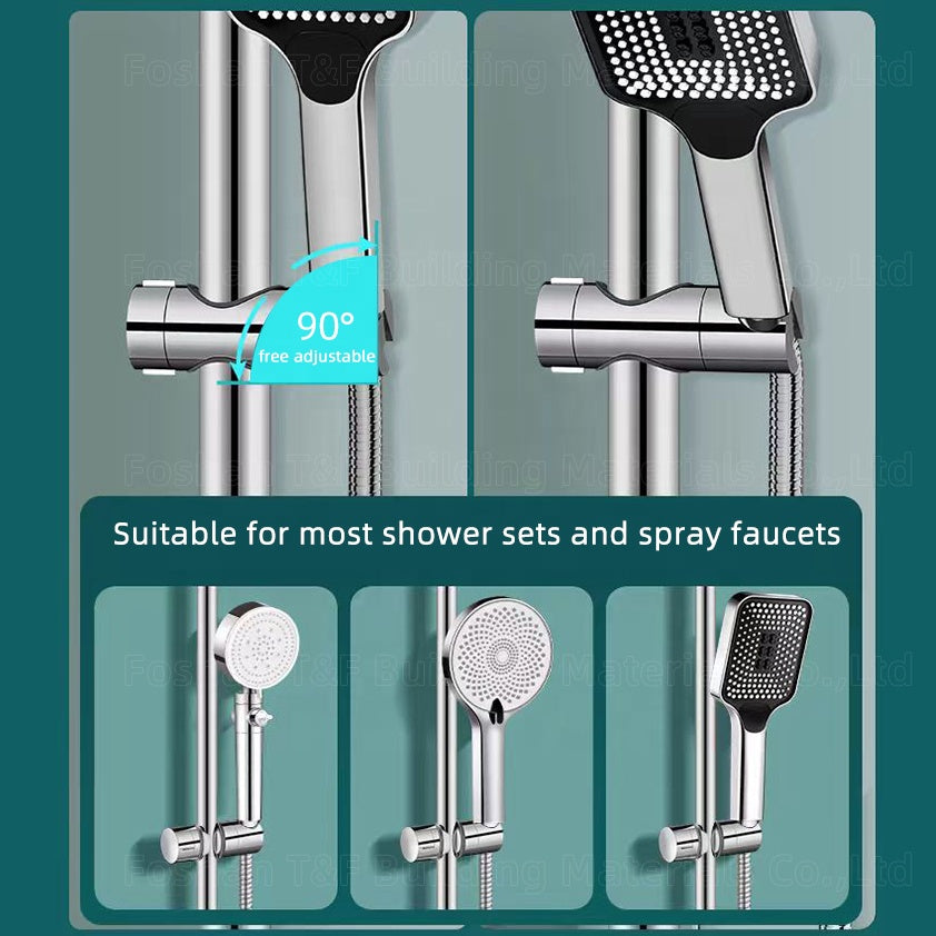 Giá đỡ vòi sen cầm tay phòng tắm và vòi xịt vệ sinh bằng nhựa ABS mạ crom bóng, điều chỉnh được, chất lượng cao.