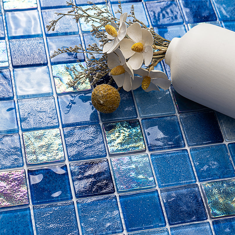 Gạch Mosaic Bếp Trong Nhà Sàn Mosaic Hồ Bơi Biệt Thự Họa Tiết Mosaic Kính Pha Trộn Xanh Óng Ánh Sang Trọng