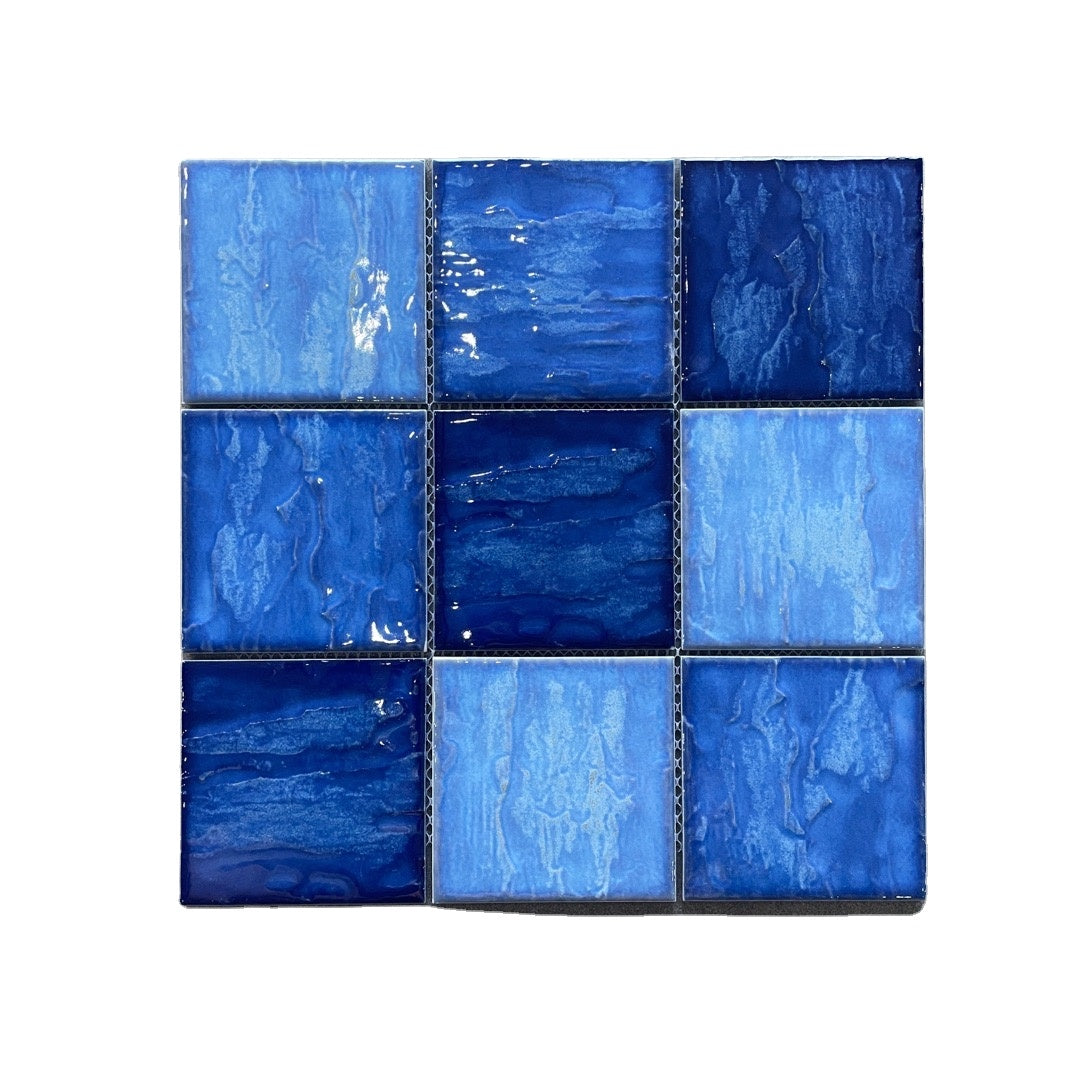 Nhà sản xuất Trung Quốc Gạch men sứ xanh nhạt Gạch ốp tường men sứ xanh da trời Gạch mosaic hồ bơi
