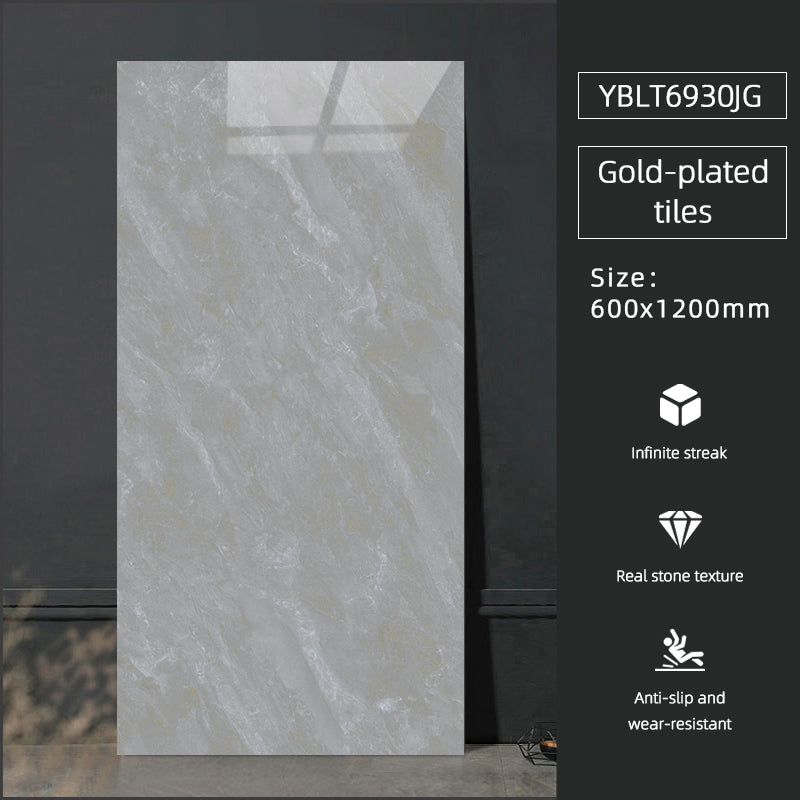 Khuyến Mãi Gạch Sứ Tráng Men Bóng Lớn 600x1200mm Thiết Kế Vân Đá Cẩm Thạch Xám Chống Trơn Trượt Kháng Khuẩn Lát Sàn Nội Thất Khách Sạn
