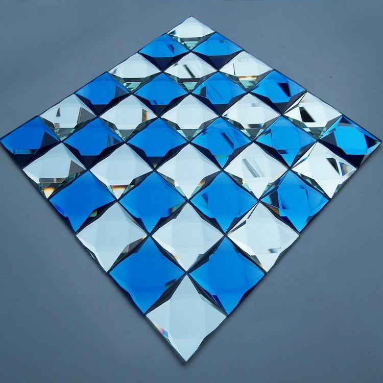 Gạch Mosaic Kính Màu Vân Gỗ Hiện Đại Cho Tường Nội Thất