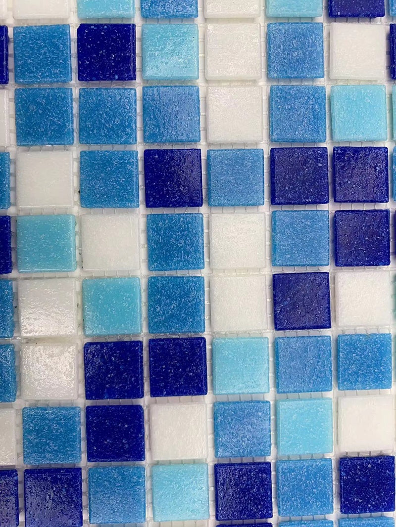 Gạch Mosaic Kính Nóng Chảy Màu Xanh Đại Dương Bán Chạy Từ Nhà Máy Dùng Lát Sàn Hồ Bơi, Sàn Và Tường Phòng Tắm