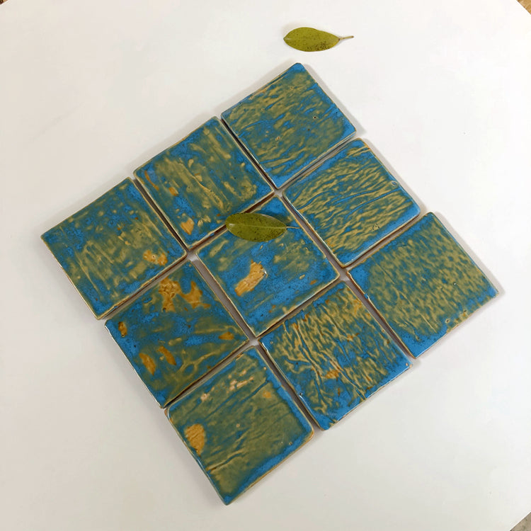 Gạch Zellige Ma-rốc Thủ Công Nguyên Chất 4x4 inch, Trang Trí Tường Nội Thất Biệt Thự & Resort, Gạch Khách Sạn Tráng Men Nghệ Thuật Đa Sắc Màu