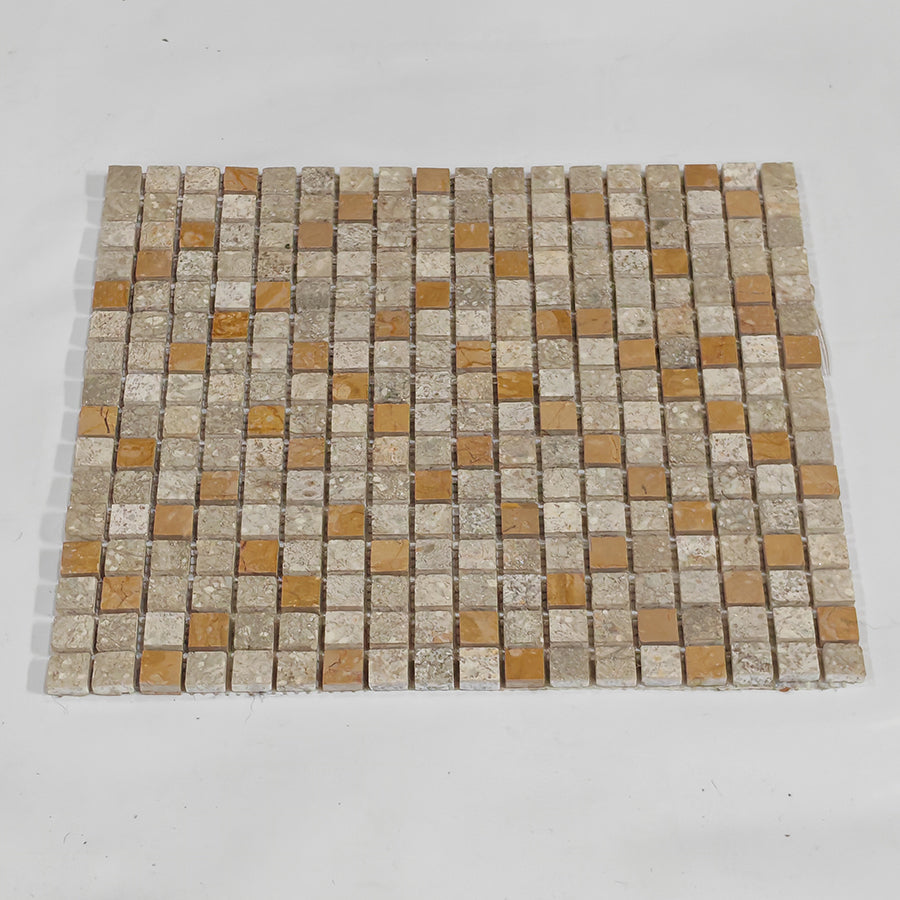 Gạch mosaic vuông đá trang trí tùy chỉnh màu vàng trắng ngọc trai, gạch lát sàn mosaic kem, mosaic đá trang trí tường