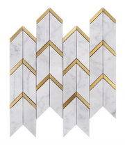 Gạch mosaic đá cẩm thạch tia nước hình mũi tên bằng đá tự nhiên kết hợp đá cẩm thạch không gỉ cho khách sạn Villa Club Trung tâm mua sắm
