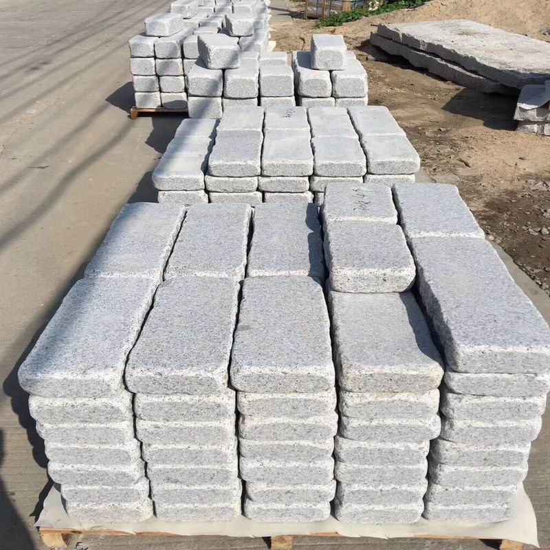 Sỉ Đá Lát Cuội Đen Tự Nhiên, Gạch Khối Vuông Mài Bo Cạnh Thiết Kế Hiện Đại, Gạch Khối Đá Granit Lát Đường Lái Xe Ngoài Trời