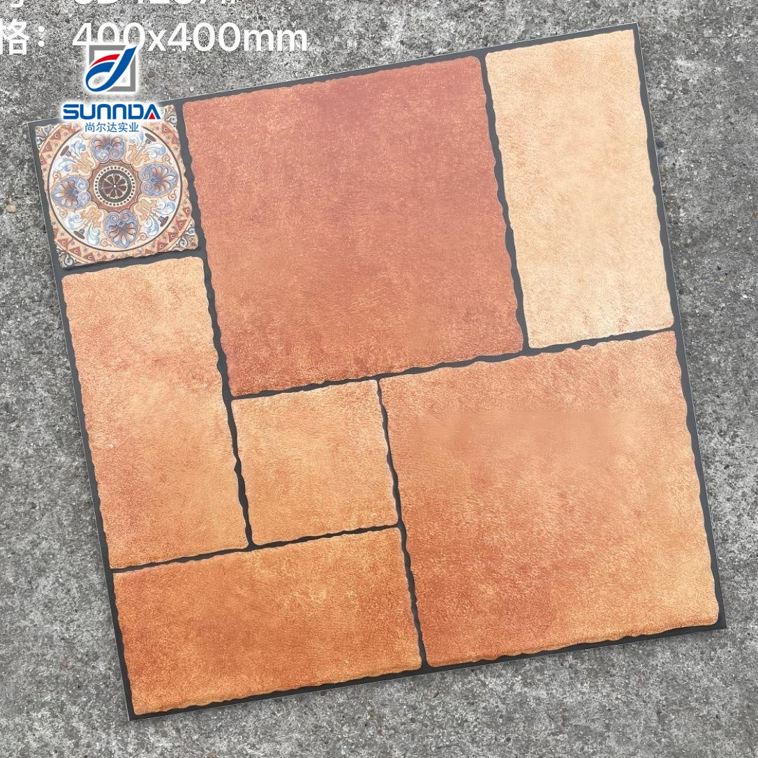 30x30 40x40cm Gạch lát sàn gốm sứ Porcelain ngoài trời chống trượt, vân đá cuội, bề mặt mờ