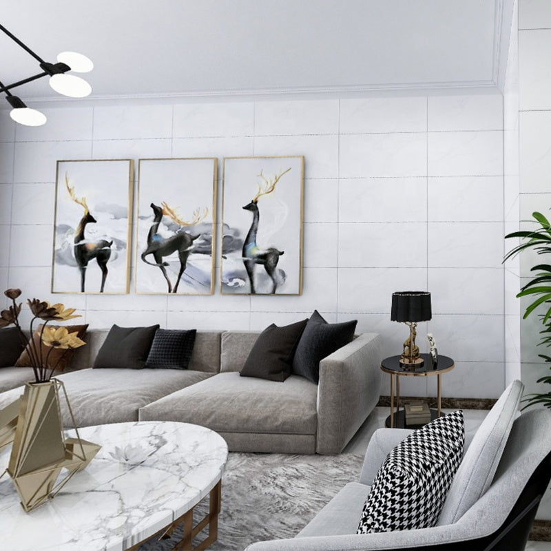 Gạch Sứ Trắng Bóng Họa Tiết Vân Đá Cẩm Thạch Liên Tục Vô Tận 400x800mm, Gạch Ốp Tường, Gạch Lát Sàn Chống Trượt