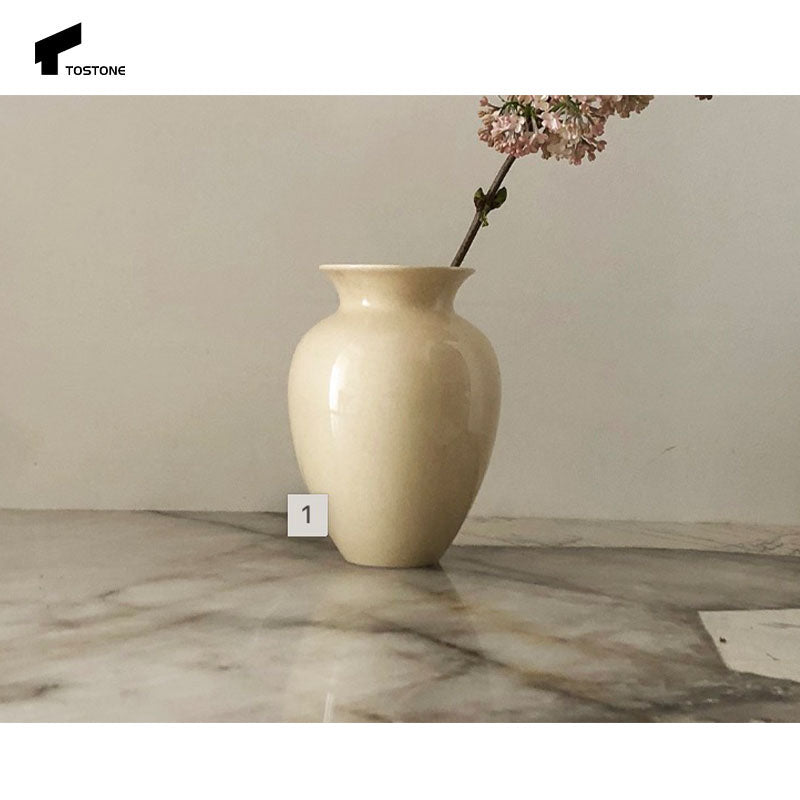 Bàn console đá cẩm thạch tự nhiên Pandora trong mờ mới sang trọng Tostone 2025