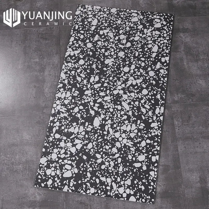 Gạch lát sàn hiệu ứng Terrazzo hình chữ nhật 60 x 120 cm màu be, bề mặt mờ, màu cổ điển