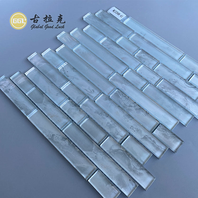Gạch Mosaic Kính Pha Lê Dạng Gạch Màu Trong Suốt