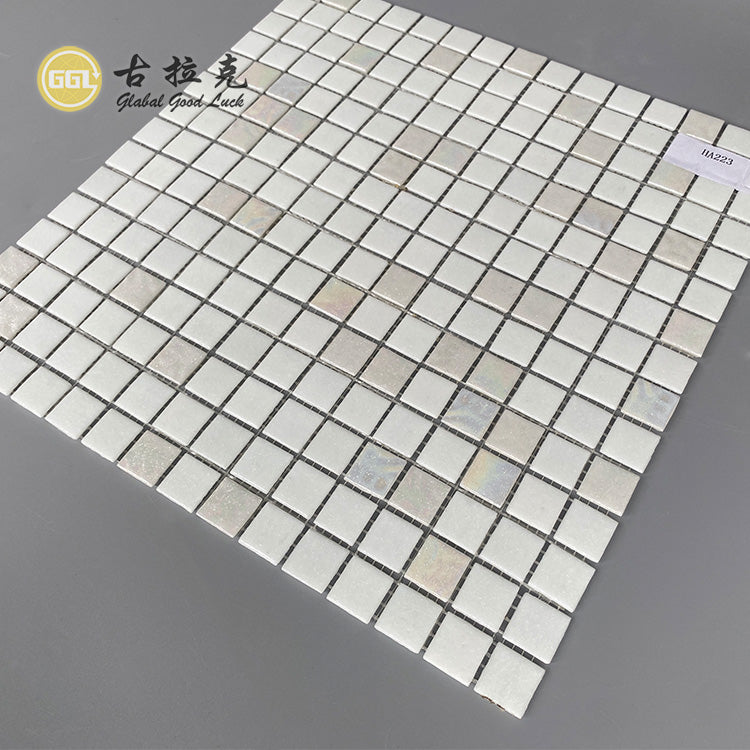Gạch Mosaic Vuông Trắng Đa Sắc Dùng Ốp Tường Bếp, Phòng Tắm, Khách Sạn, Biệt Thự, Căn Hộ
