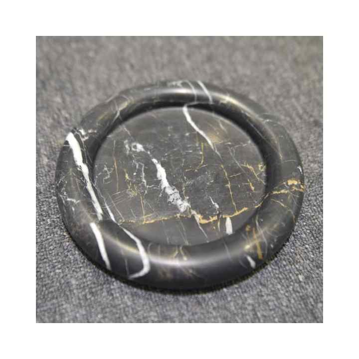 SH STONE Bán buôn Đá tự nhiên Đá cẩm thạch Trang trí Thủ công Đồ trang trí Hình tròn Đá cẩm thạch Đen Khay phục vụ phòng tắm