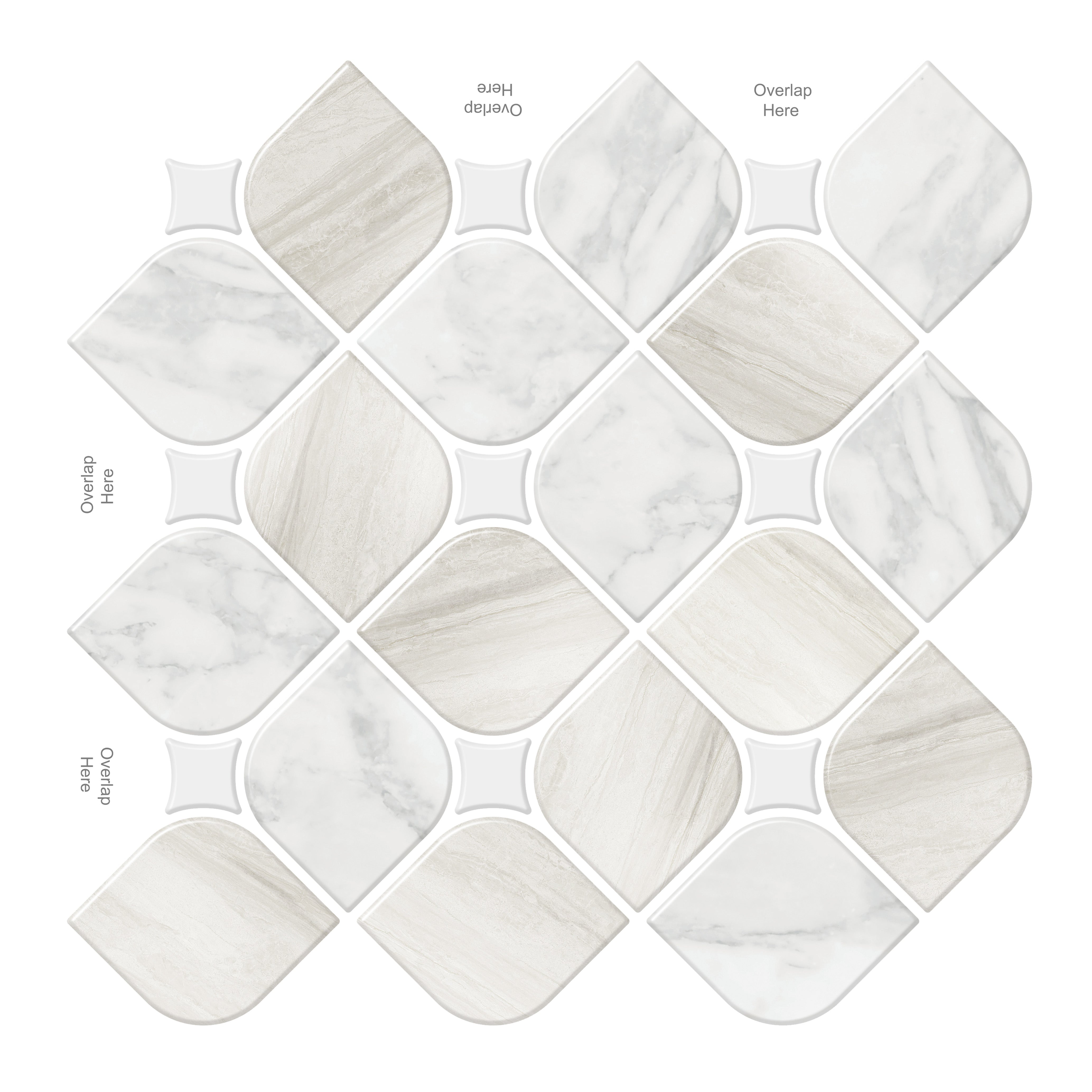 Jorunns Tấm dán tường 3D bóc dán chất lượng cao ốp bếp màu trắng chống thấm nước