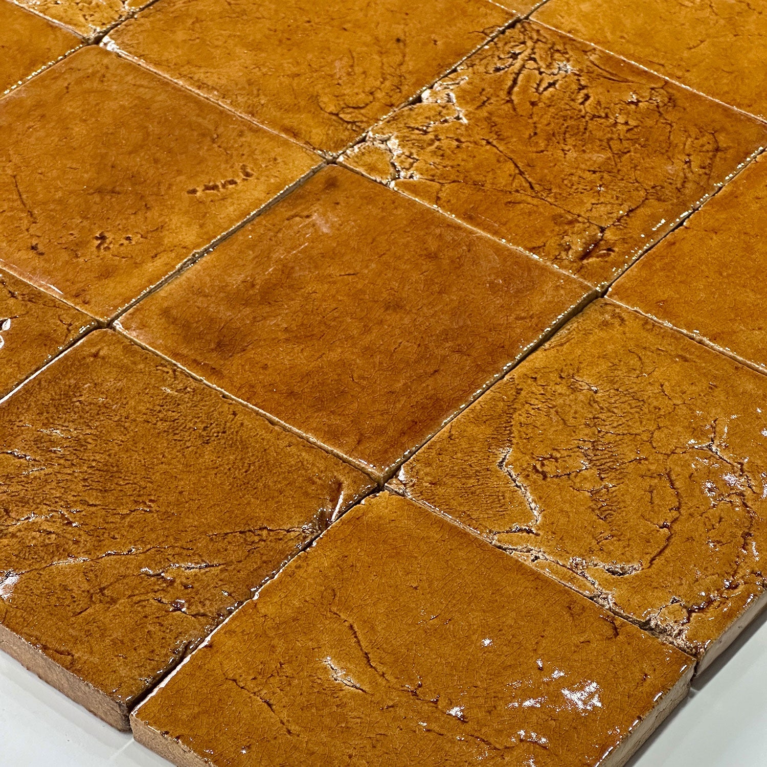 Gạch Đất Sét Nghệ Thuật Cổ Điển Làm Thủ Công Họa Tiết Rạn Băng Xanh Vàng, Phát Sáng, Chịu Lửa Dùng Cho Tường Ngoài, Gạch Sân Vườn Xanh Vàng