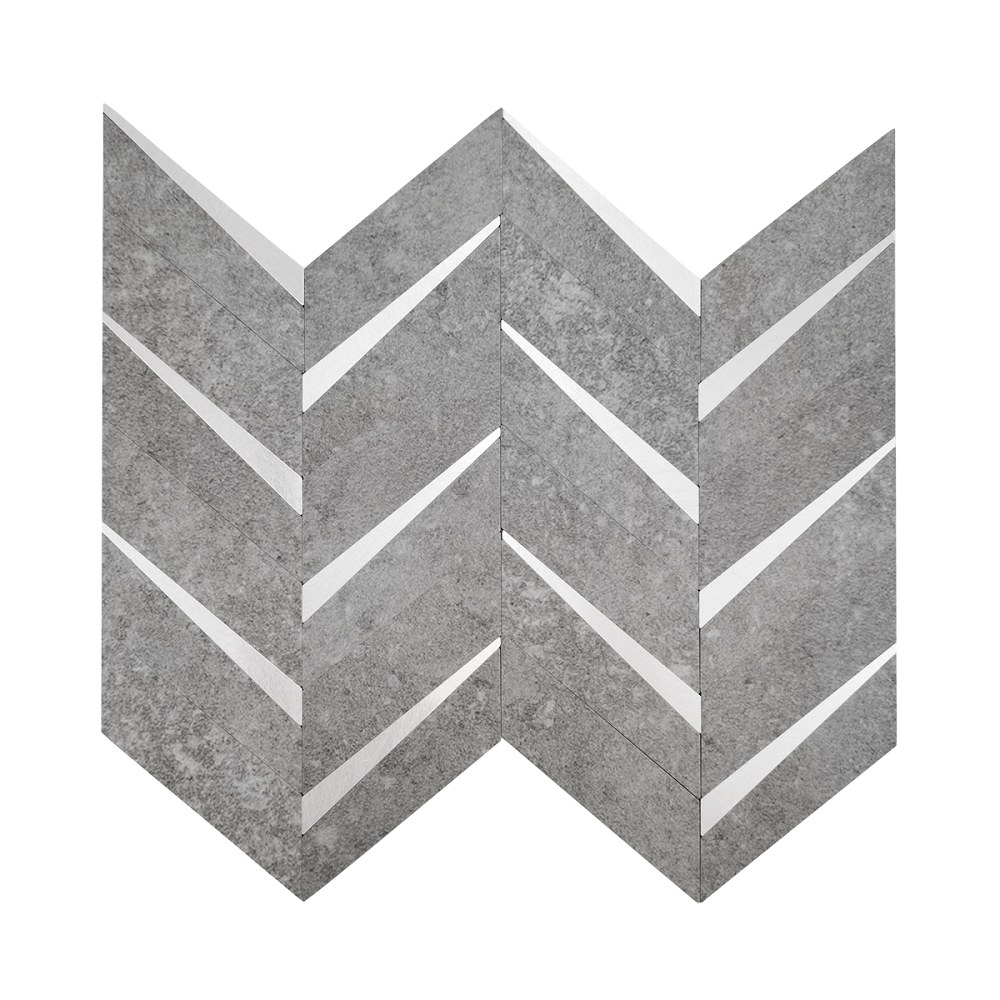 Ốp dán tường gỗ màu đen & xám đậm kiểu mOSAIC
