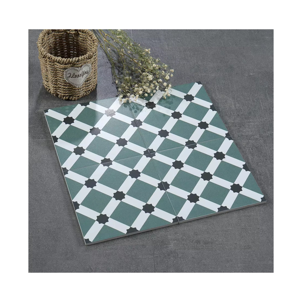 Gạch ốp lát gốm sứ thủ công men mờ họa tiết đơn Ma-rốc kiểu Encaustic bán chạy kích thước 200x200 trang trí nhà cửa