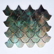 Gạch mosaic kim loại hình vảy cá 300*304*4mm dùng trang trí tường nội thất phòng bếp phòng tắm phòng khách