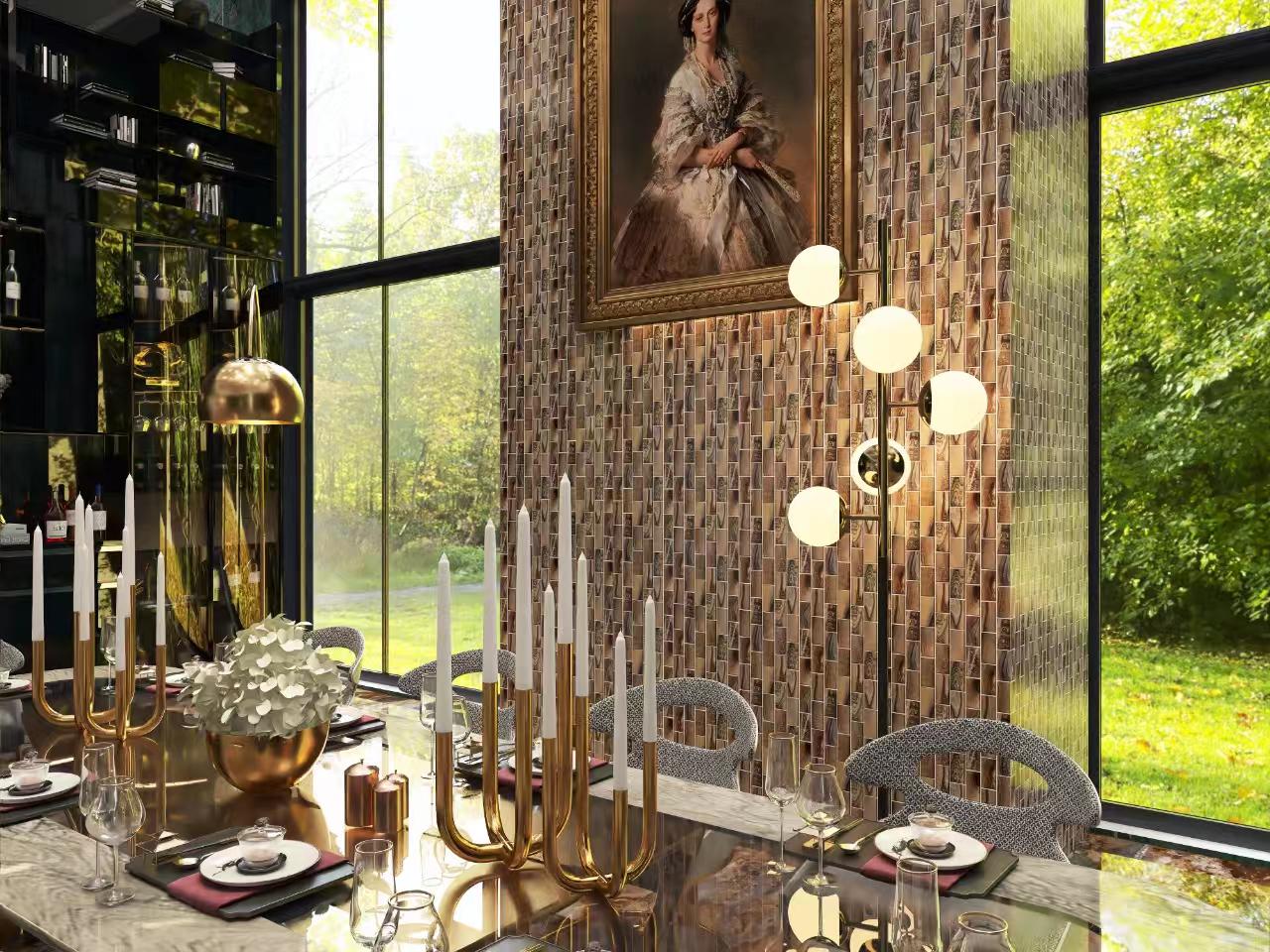 Gạch Mosaic Kính Tứ Giác Chất Lượng Cao Dùng Trang Trí Tường Phòng Tắm Cao Cấp
