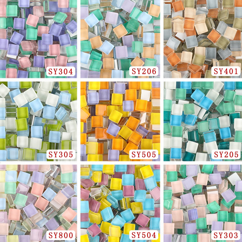 Gạch Mosaic Thủy Tinh Pha Lê Mini 10mm Số Lượng Lớn Dành cho Thủ Công Tự Làm, Nhà Cung Cấp Nghệ Thuật Mosaic Cho Trẻ Em và Trang Trí Nhà Cửa Sân Vườn