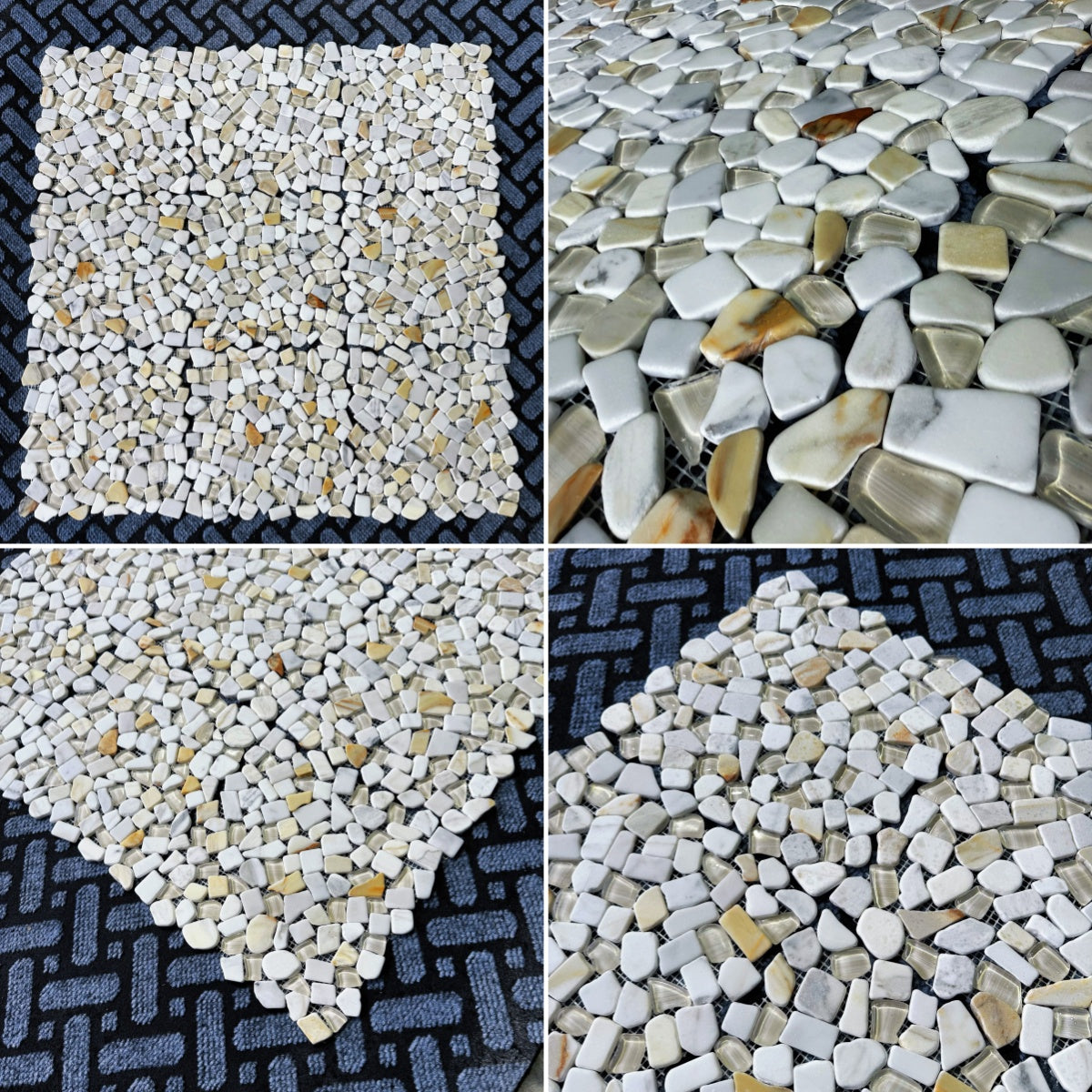 Bề mặt Mosaic sỏi tự nhiên đánh bóng hiện đại