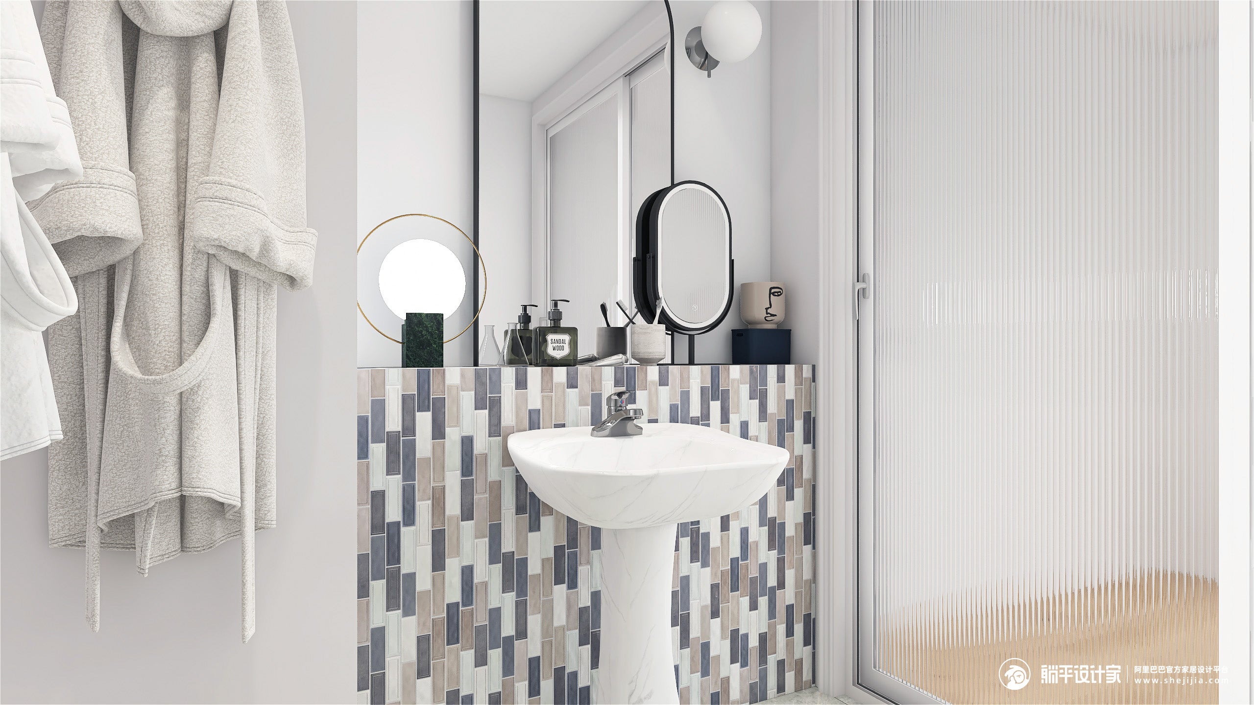 Miếng dán mosaic gạch kính ốp tường bếp