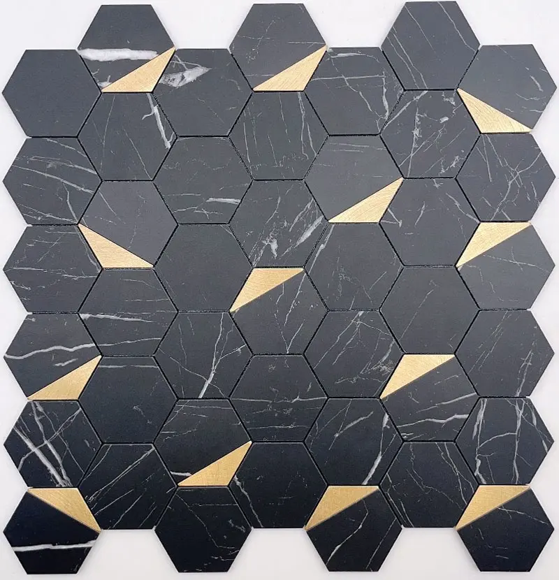 Gạch Mosaic Lục Giác Gốm Sứ Porcelain Cắt Tia Nước Dùng Cho Ốp Bếp, Ốp Nhà Tắm