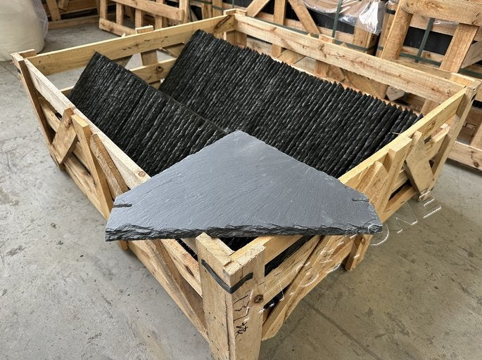 Ngói Lợp Đá Phiến Đen Tự Nhiên Hình Vuông Thiết Kế Hiện Đại & Châu Âu Dành Cho Khách Sạn Biệt Thự Công Viên Với Hoàn Thiện Mộc Mạc & Cổ Điển