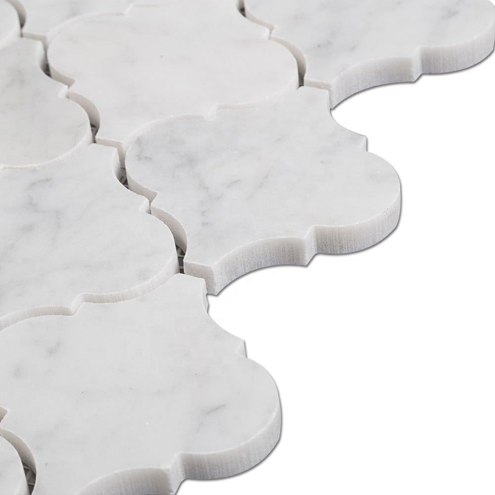 BOTON STONE Gạch Mosaic Đá Cẩm Thạch Carrara Trắng Ý Hình Lồng Đèn Ốp Tường