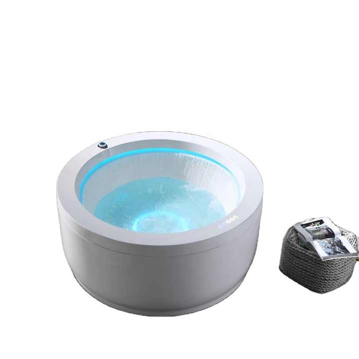 Bồn tắm ngâm kiểu Nhật Bản tròn sang trọng bằng nhựa Acrylic sâu, bồn tắm sục khí đứng tự do